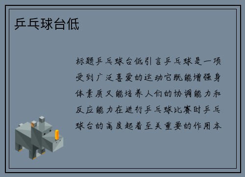 乒乓球台低