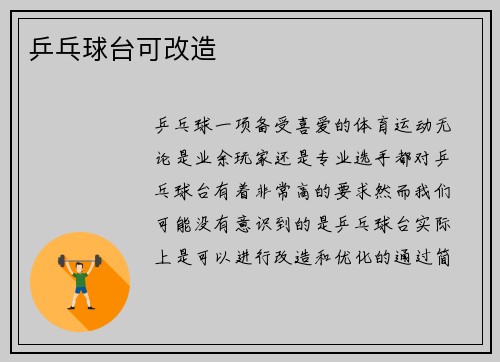 乒乓球台可改造