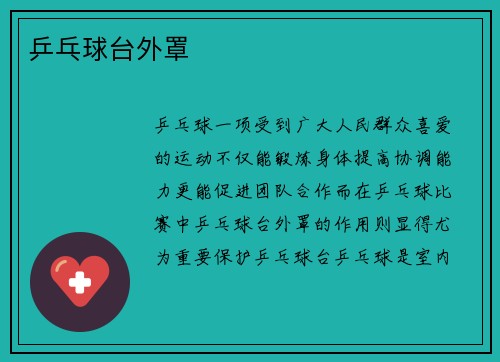 乒乓球台外罩